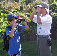 People in Orchid, Florida use binoculars for birdwatching.